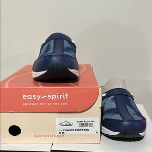 Easy Spirit Navy Blue Travelport Slip-On Loafers